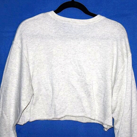 Le lis Collection Grey Smiley Face Cropped Sweatshirt S - Picture 5 of 6